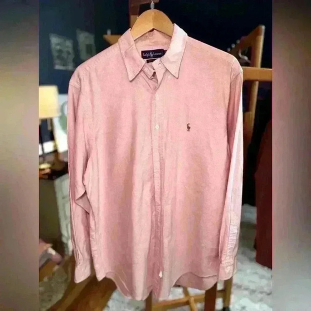 VTG Ralph Lauren Men's Pink Oxford Button Down 16 1/12 - 34